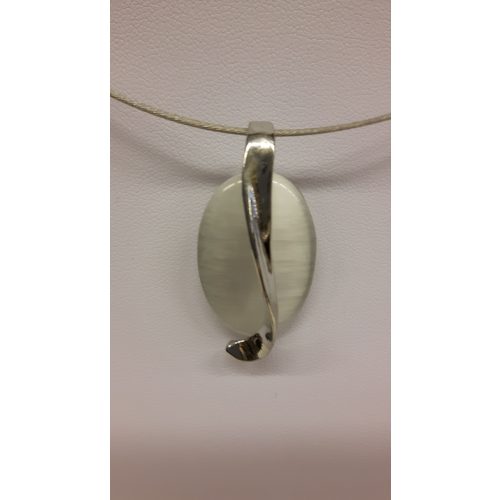 Ketting 40 cm Toenga zilver kleur met ovalen hanger