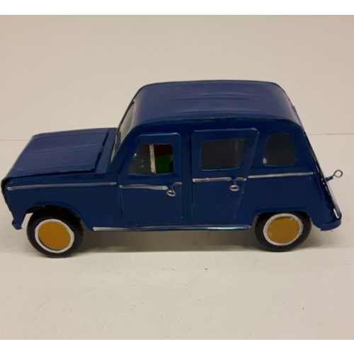 Fairtrade renault 4 blauw van gerecycled blik