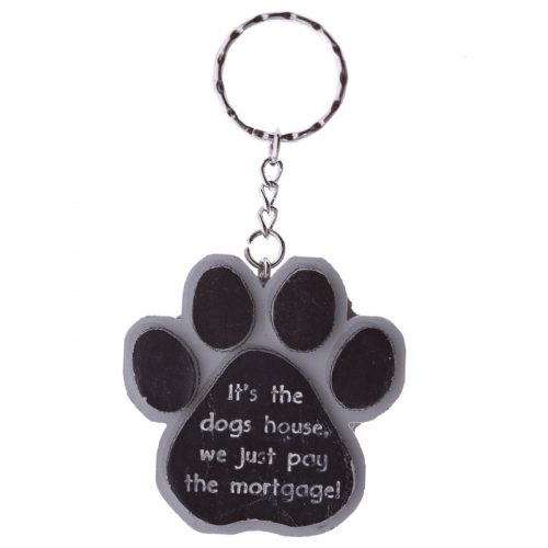 Sleutelhanger honden pootafdruk met tekst It's the dogs house