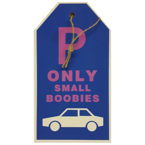 Tekstbord parkeren met auto parkeerplaats only small boobies