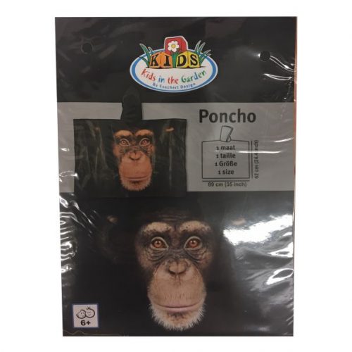 Poncho voor kinderen aap chimpansee