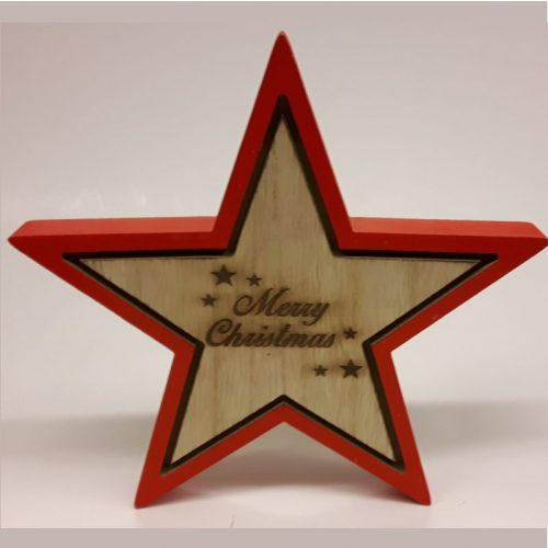 Houten ster Merry Christmas van Goldbach