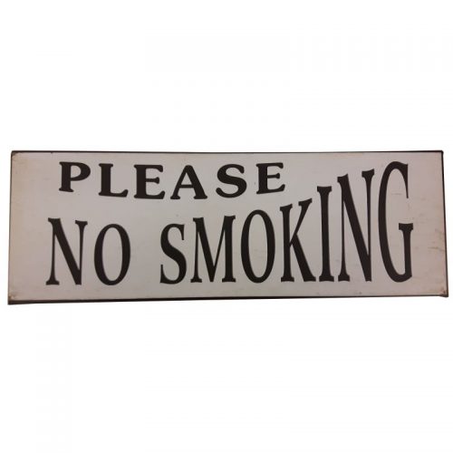 Metalen tekstbord Please no smoking