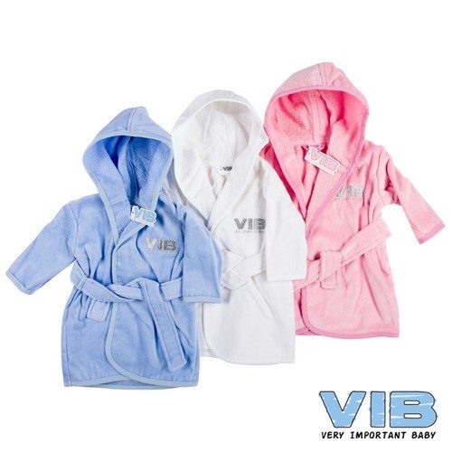 Baby badjasje VIB in blauw wit en roze