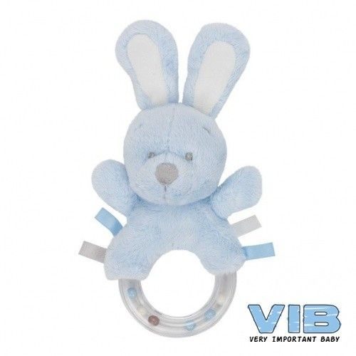 Pluche baby rammelaar blauw van VIB