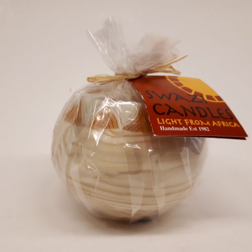 Fairtrade bolkaars Swazi Candle in cremekleuren