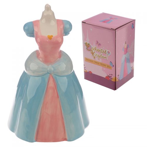 Spaarpot prinsessen jurk in roze en blauw