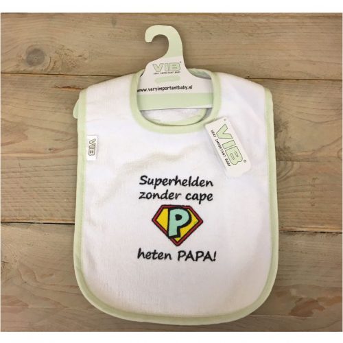 Slabber Very Important Baby wit Superhelden zonder cape heten papa!