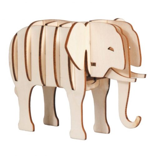 3D puzzel olifant van hout