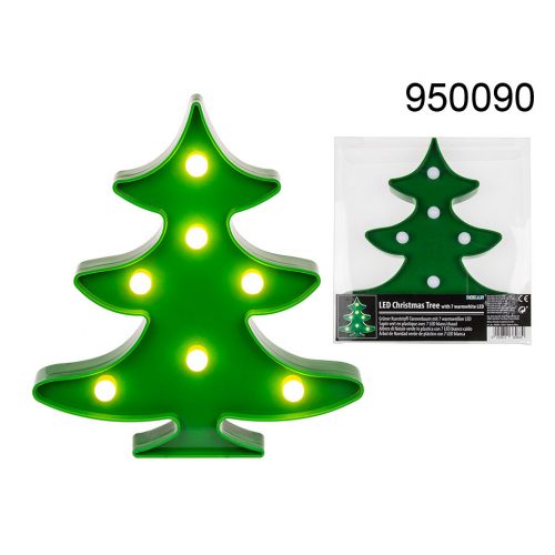 Groene kerstboom 22 cm hoog met LED verlichting