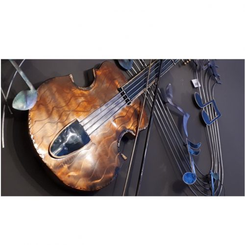 Wandbord muziek viool op notenbalk