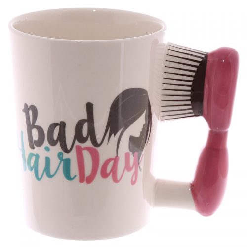 Mok met haarborstel als oor Bad hair day