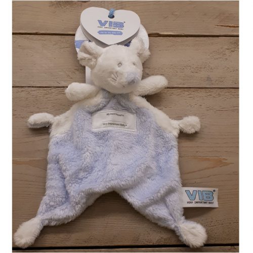 Pluche knuffel muis Doudou blauw Very Important Baby VIB