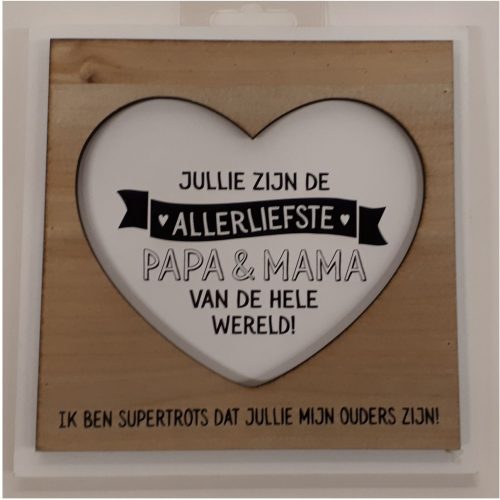 Fotolijstje met tekst Jullie zijn de allerliefste papa en mama