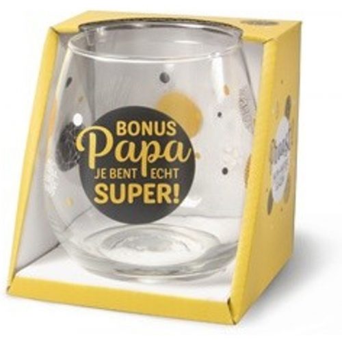 Water- wijnglas met tekst Bonus papa je bent echt super
