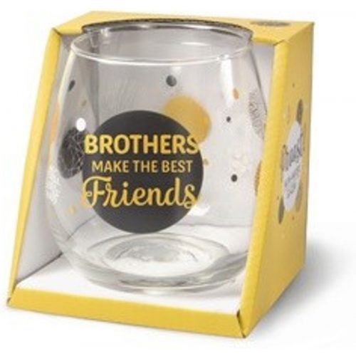 Water- wijnglas met tekst Brothers make the best friends