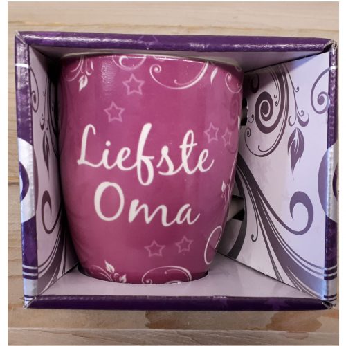 Mok liefste oma roze in nette geschenkverpakking