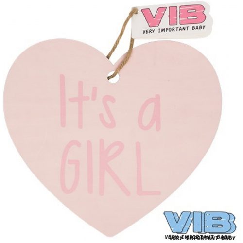 Kasthanger hart roze it's a girl van VIB