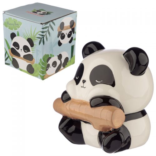 Spaarpot panda beer op tak van keramiek