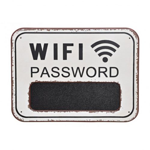 Tekstbord en schrijfbord om het WIFI-wachtwoord op te schrijven