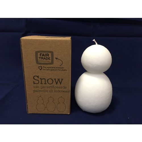 Fairtrade kaars winter sneeuwman 2 bollen uit Indonesië