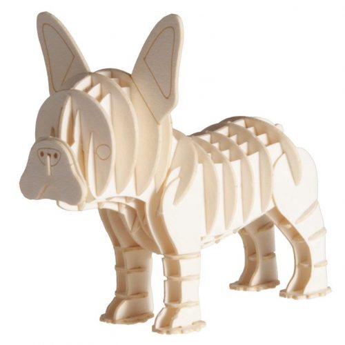 3D puzzel en bouwpakket hond Bulldog van karton
