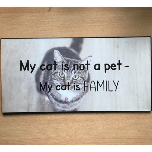 Groot tekstbord My cat is not a pet-My cat is FAMILY