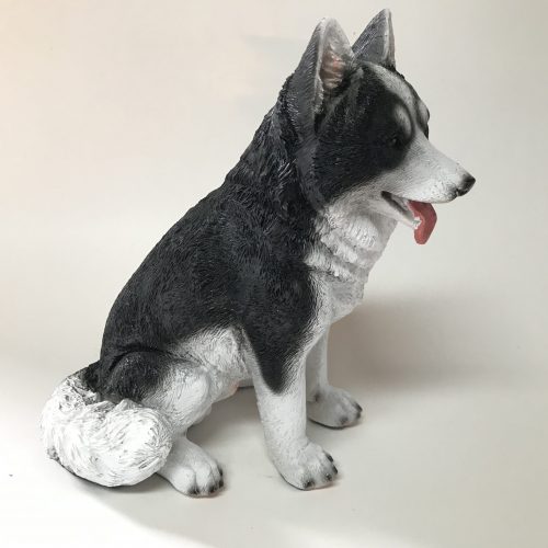 Beeldje hond Siberische Husky 20cm hoog van Farmwood