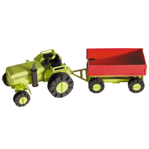 3D puzzel en bouwpakket tractor met aanhangwagen