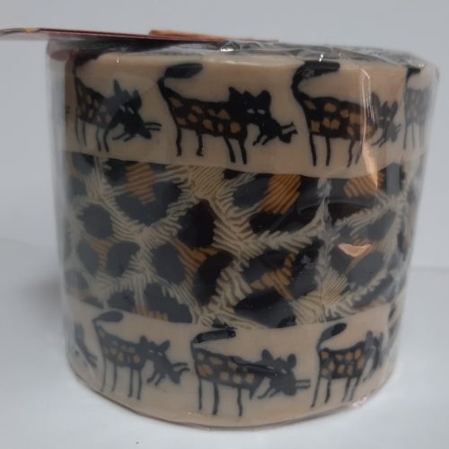 Fairtrade Swazi kaars in luipaardprint met luipaarden boven en onderlangs