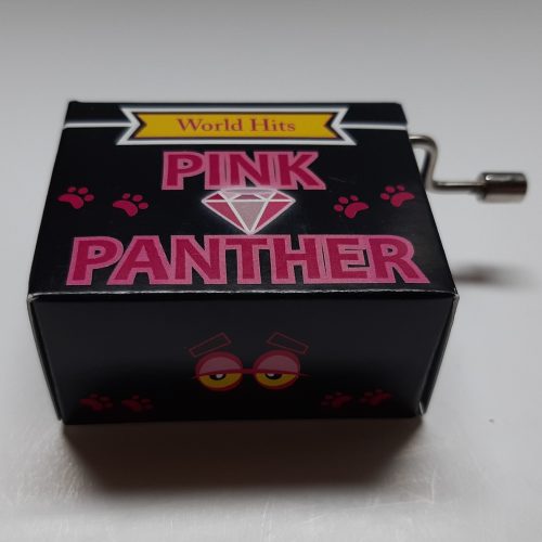 Muziekdoosje wereldhits Pink panther in zwart en roze