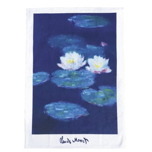 Theedoek kunstwerk Water lelies van Claude Monet