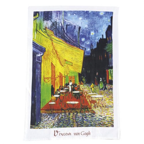 Theedoek kunstwerk Café de nuit van Vincent van Gogh